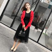 Breastfeeding dress spring and autumn out two-piece lactation new postpartum fashion hot mom plus size milk feeding dress