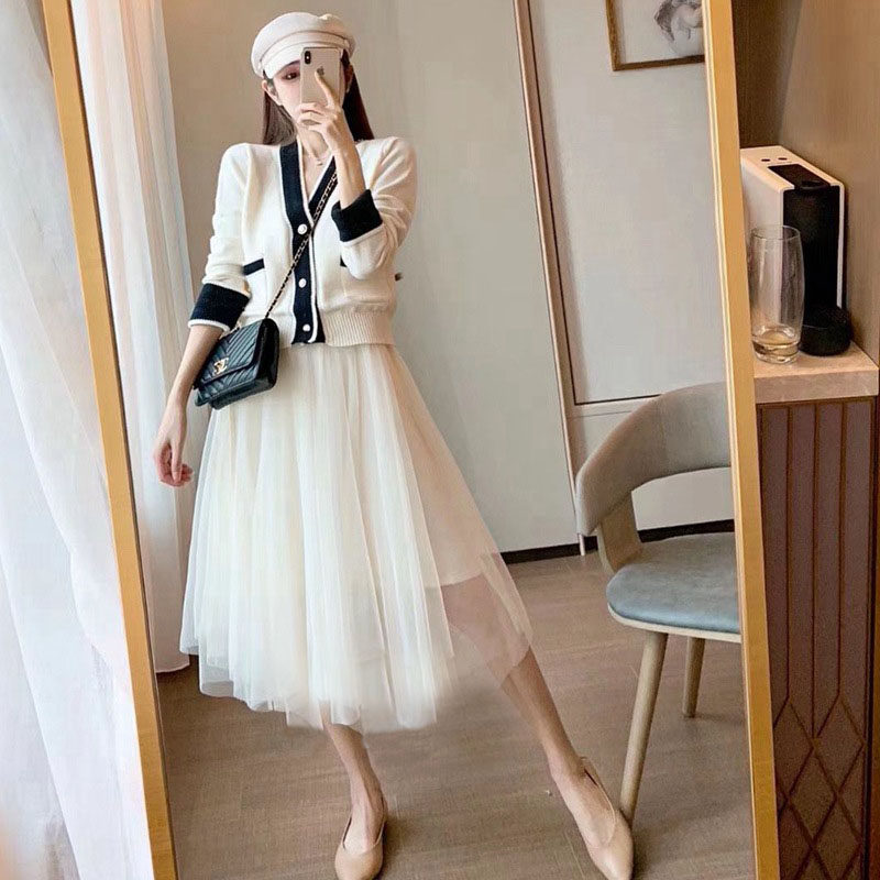 Spring Feeding Kit Spring and Autumn Lacture Outgoing Fashion Mom Fashion Ferting Mom Outgoing Dress