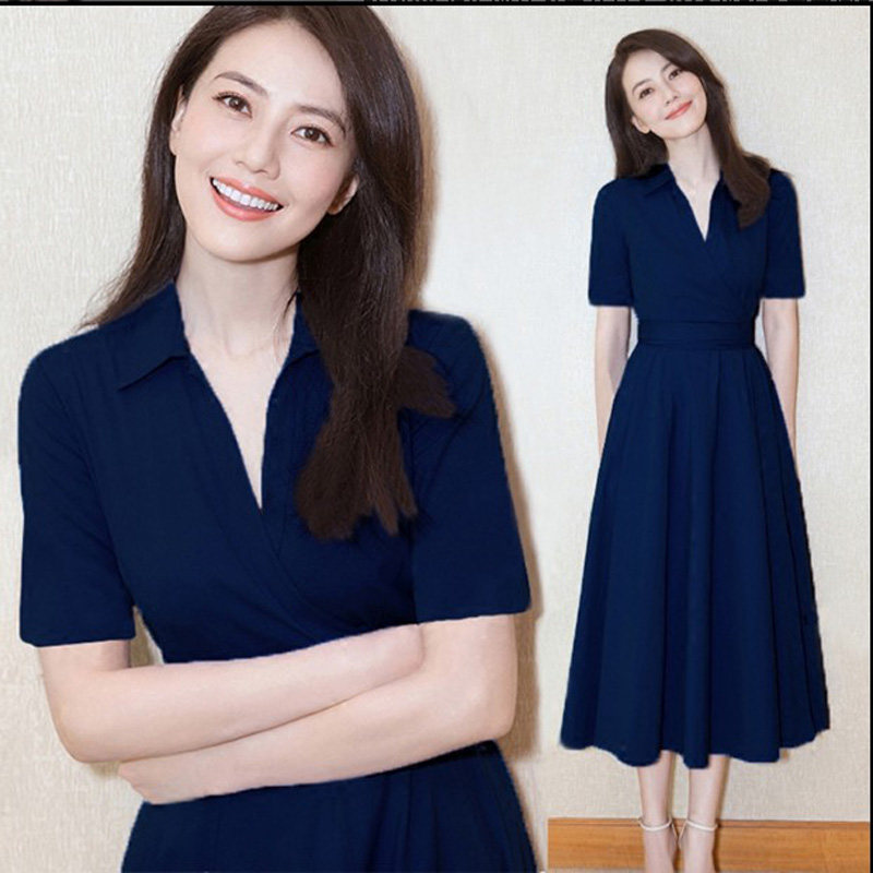 Goddess Fan temperament snowspun breast-feeding foreign fashion Fashion Spicy Mother's summer short sleeves Thin Medium Long Version Lactation