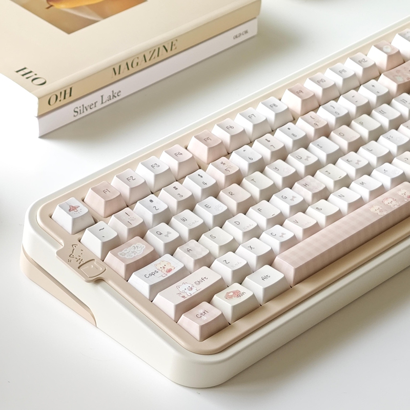 Noonoonoo Cat-Themed Keycaps, Healing Milk Tea Color Scheme, Cute Cat Coffee Mechanical Keyboard, Magnetic Switch, Skin-Like Texture Noonoonoo Cat-Themed Keycaps, Healing Milk Tea Color Scheme, Cute Cat Coffee Mechanical Keyboard, Magnetic Switch, Skin-Like Texture