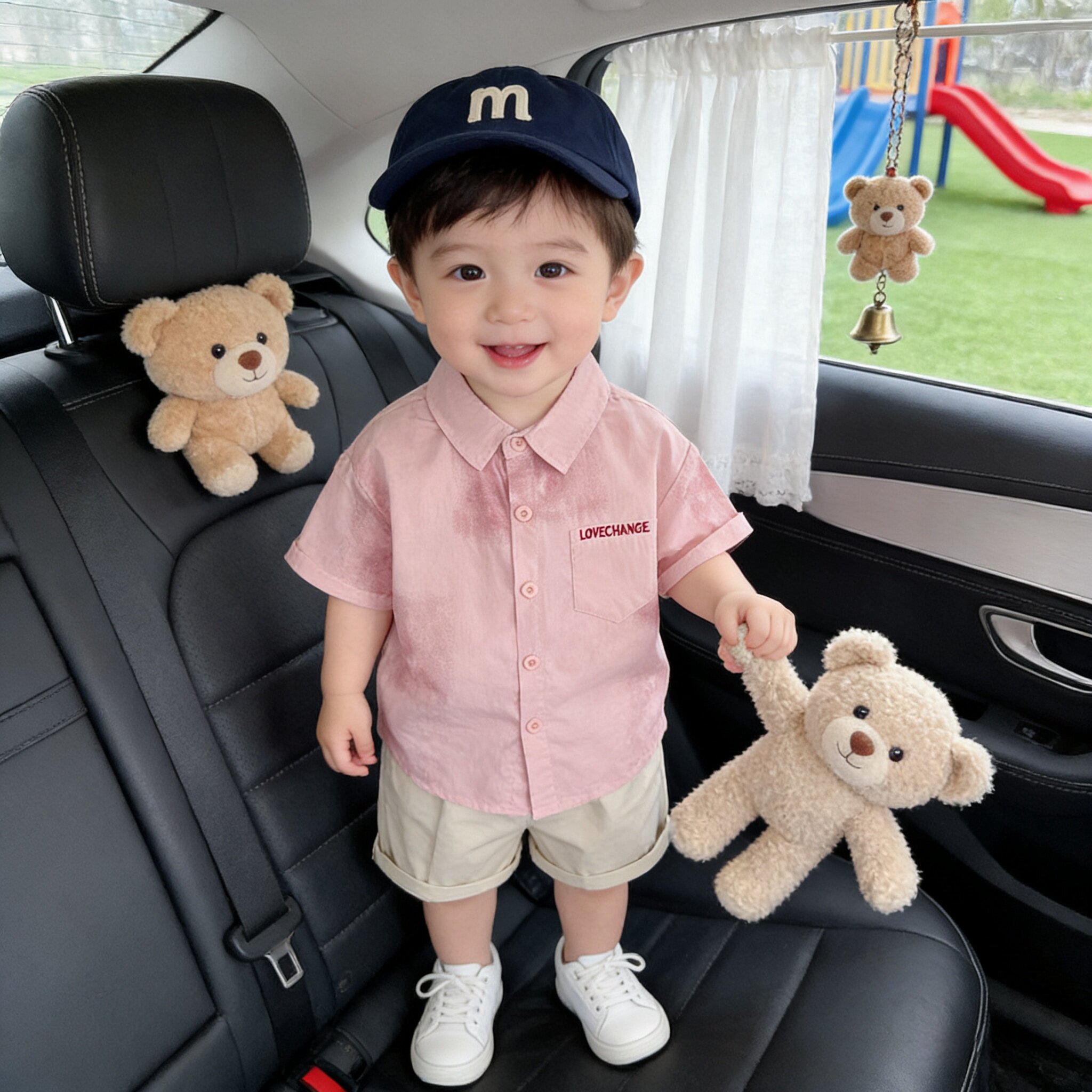 Boys' suits, summer clothes, baby fashionable clothes, baby boys' handsome shirts and pants two-piece set, summer children's clothes