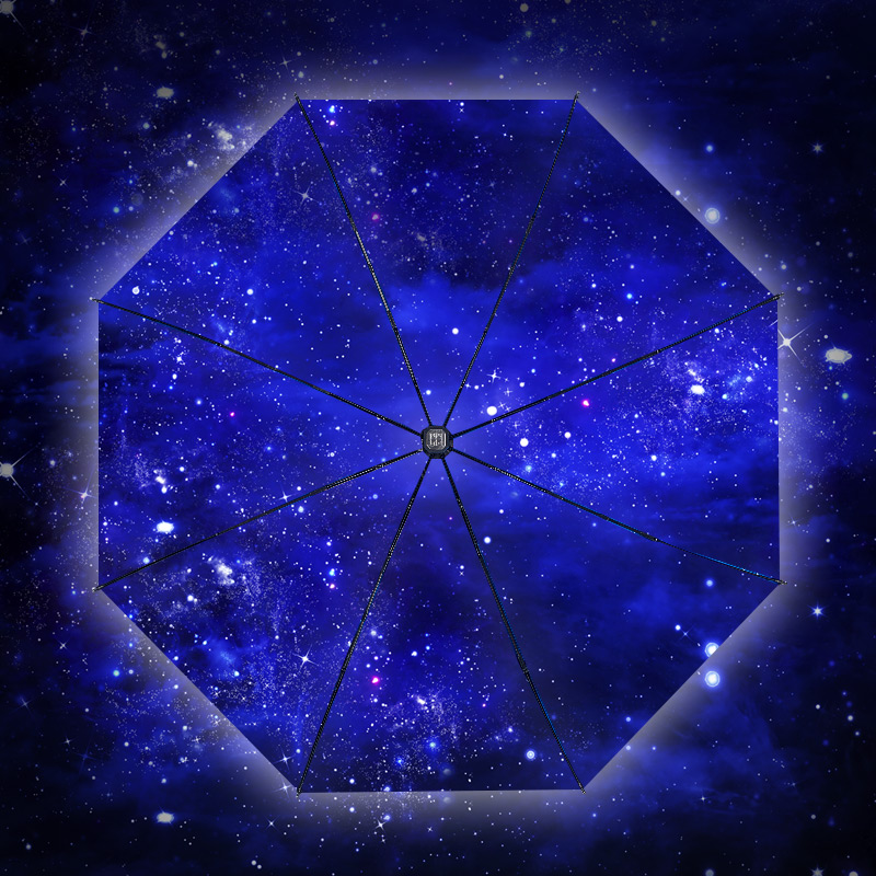 Starry Sky Umbrella Student Folding Creative Personality UV Protection Sunscreen Umbrella Female Umbrella Dual Purpose Sun Umbrella