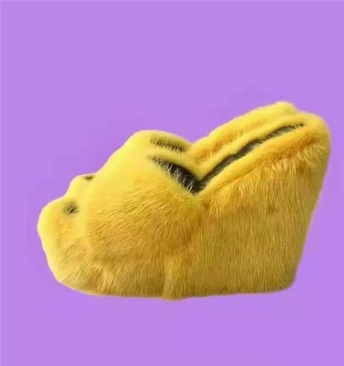 Европейские и американские шерстяные тапочки женские с мехом Fleece Fur Slippers Сандалии для женщин