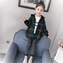 Childrens clothing girls spring coat 2021 new large childrens foreign fashion fashion coat girl Spring Net red shirt