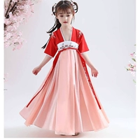 Trẻ em Hanfu bé gái 12-15 tuổi Váy trẻ em Trang phục trẻ em phong cách Trung Quốc guzheng trang phục học sinh cổ tích - Trang phục thời trang trẻ em cao cấp