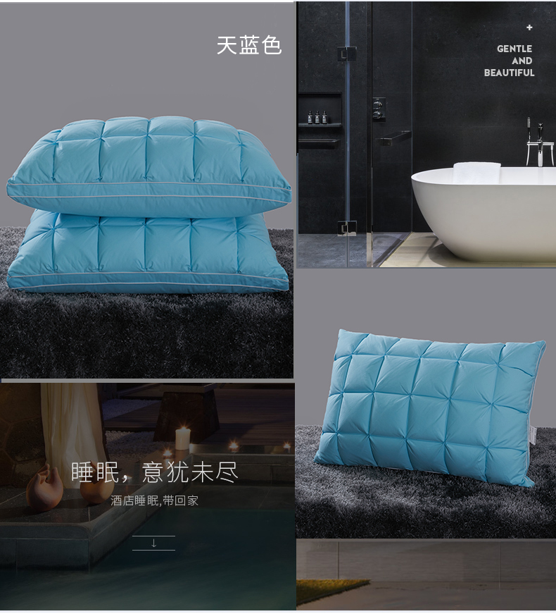Gối xuống 95 lông ngỗng trắng hộ gia đình gối bông cổ tử cung mềm và mềm gối cao và thấp gối khách sạn năm sao - Gối gối ôm cho bé