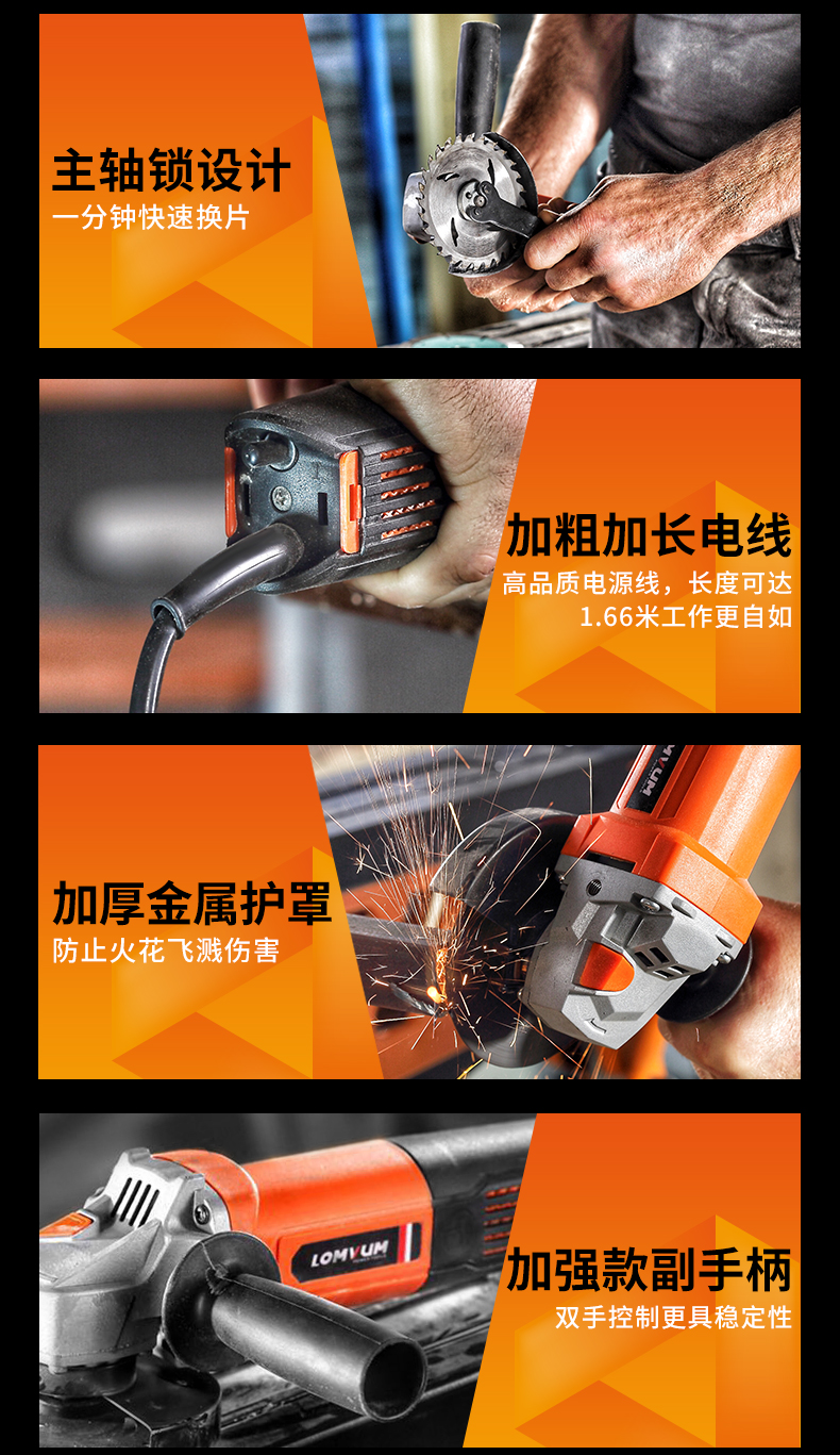 Long Yun đa chức năng máy mài góc gia đình xe máy đánh bóng điện máy cắt cầm tay máy mài điện công cụ máy cắt bê tông