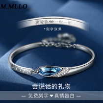M Mllo twelve constellation bracelet sterling silver couple bracelet female ins niche design crystal jewelry to send girlfriend tide