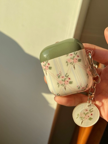 Baiyu Mountain Tea Airpods Blossom Blossom Оригинальные наушники Постоянные 1 -е 12 -е поколение Pro Soft Protective Case Green Nompee