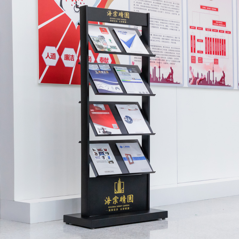 Bank display rack Brochure newspaper and magazine rack Apartment map Floor-to-ceiling vertical folding Real estate sample house display center data rack