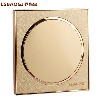 罗森宝欧式墙壁开关插座面板 家用一开单控86型电源开关香槟金色