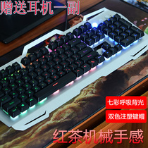 Mechanical keyboard and mouse wired set desktop internet cafe games electronic competition notebook office waterproof backlight