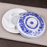 Сине-белая керамическая большая пигментированная палитра, кисть для письма