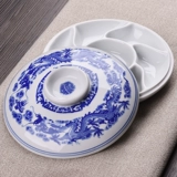 Сине-белая керамическая большая пигментированная палитра, кисть для письма