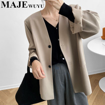 majewuyu Maggie Story Net Red Small Suit Jacket Women's Spring New Fashion Loose Skinny Jacket Tide