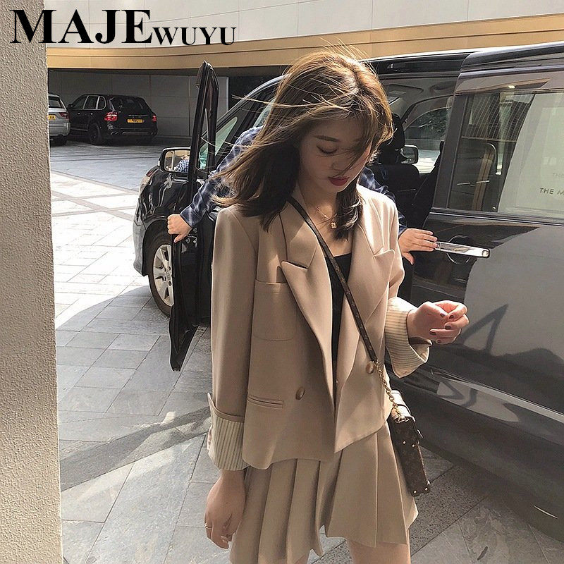 majewuyu marji words small balsamic suit suit women 2021 spring and autumn fashion casual western suit plexigo dress