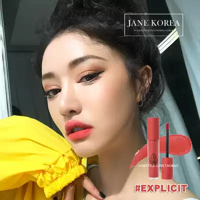 (Spot)Korea 3CE matte matte non-stick cup Long-lasting glaze gentle rose EGGPLANT RED EXPLICIT