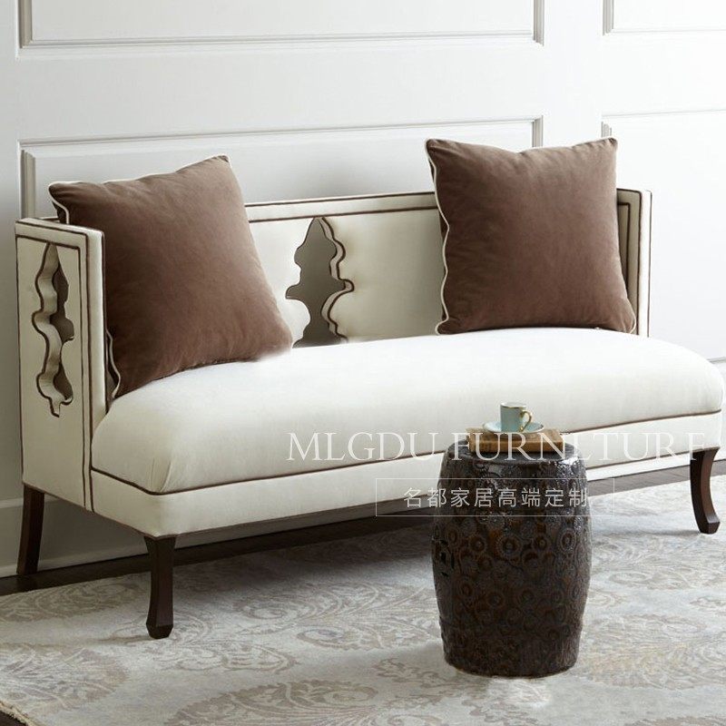 American style living room sofa French neoclassical designer model room Fabric sofa European style minimalist double sofa