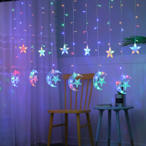 LED Stars Moon Styled Colorful Lights curtains light Romantic Teen Hearts Nets Red Bedroom Room Decorations