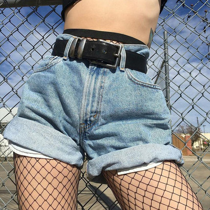 黑色渔网袜短袜女情趣镂空丝袜韩国性感长腿日系潮人鱼网长筒街头-tmall.com天猫