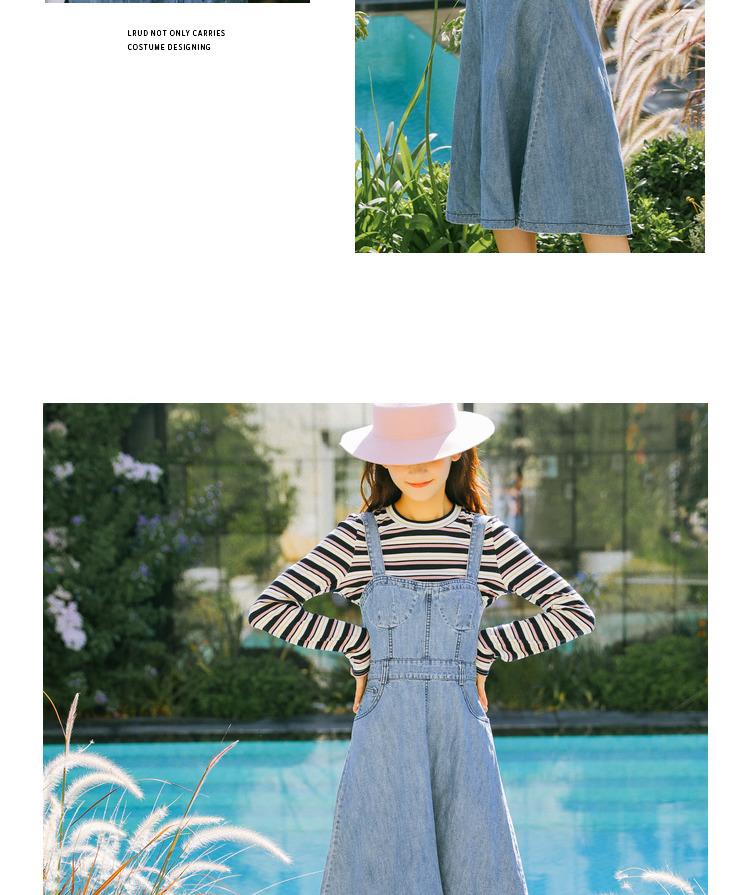 Đầm denim nữ mùa thu 2018 phiên bản mới của Hàn Quốc eo cao Một chiếc váy quai ngang cổ vuông sinh viên váy dài thủy triều váy sát nách chữ a