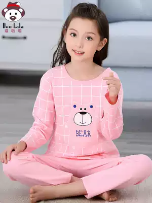 Children's pajamas Girls long-sleeved pure cotton autumn children's spring and autumn little girl princess home clothes parent-child suit