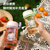 Rich Light Water Glass Female High Face Value Portable Plastic Sports Water Bottle Summer Student Cute Children Tritan Water Mug