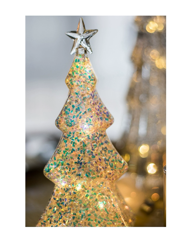 玻璃 Trang trí cây thông Noel bằng thủy tinh Chiếu sáng ánh sáng ban đêm Ánh sáng kỳ nghỉ lãng mạn