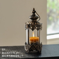 Антикварный фонарь-труба + цилиндрическая желтая свеча из сандалового дерева.