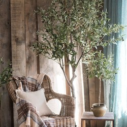 Juhan Large Olive Tree Bonsai Simulated Green Plant Indoor Landscaping Large Artificial Tree Bionic Plant Floor-Standing Ornaments