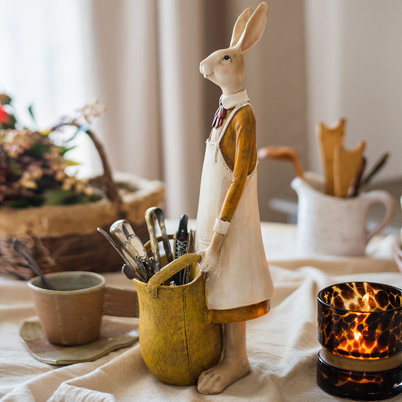 Rabbit-Shaped Decorative Tableware, Living Room Ornament, Pen Holder, Artistic Stationery Storage, Chopstick Holder, Artistic Decoration Rabbit-Shaped Decorative Tableware, Living Room Ornament, Pen Holder, Artistic Stationery Storage, Chopstick Holder, Artistic Decoration