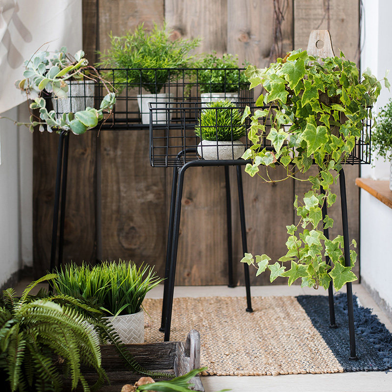 Wrought iron storage shelves Flower racks Garden balcony kitchen bathroom sundecks Nordic art style