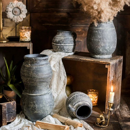 掬涵 Африканские элементы ретро керамики искусство древние узоры ретро цветочный горшок орнамент этнический стиль плитки