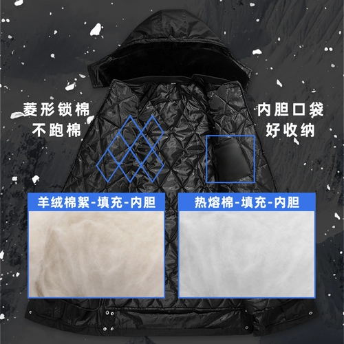 Пуховик для работы, длинная куртка, средней длины, увеличенная толщина