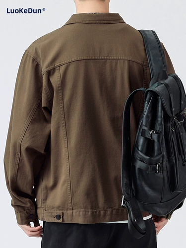 Мужская хлопковая демисезонная джинсовая куртка для отдыха, оверсайз