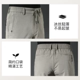 Шелковые легкие и тонкие штаны, шорты для отдыха, для мужчины среднего возраста, оверсайз, из хлопка и льна