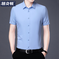 Spring and summer white shirt mens short-sleeved youth business professional tooling blue shirt mens half-sleeve shirt wild short-sleeved