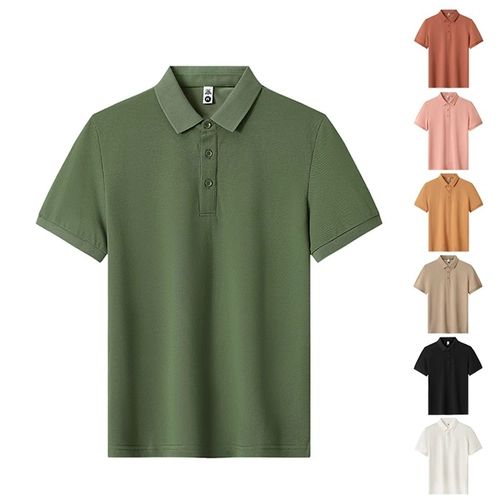 Шелковая футболка polo, тонкая цветная рубашка, летняя одежда для отдыха, короткий рукав
