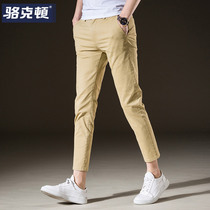 2021 summer small feet nine casual pants mens pants slim Korean version of khaki youth trend small feet pants