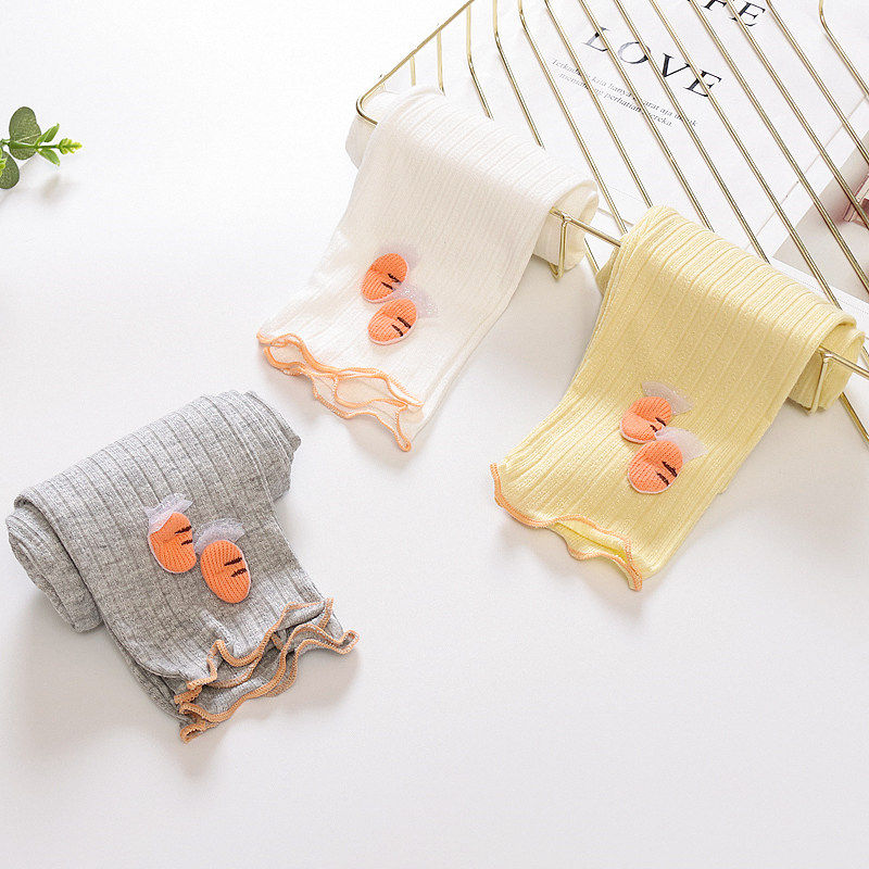 Baby girl underwear summer clothes thin outer wear summer 0-3 years old Western style elastic summer infant children's pants