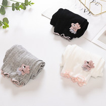 Female Baby Beats Bottom Pants Slim summer pure cotton outwear white 0-3-year-old children pants grey girl black pants