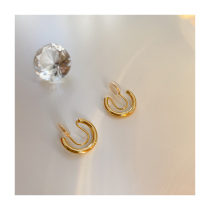 (W Dear) Salt Taste Daily Glossy face small ear clip Ear Clip Woman No-ear-hole Japan-ROK minimalist Mosquito Coil Ear