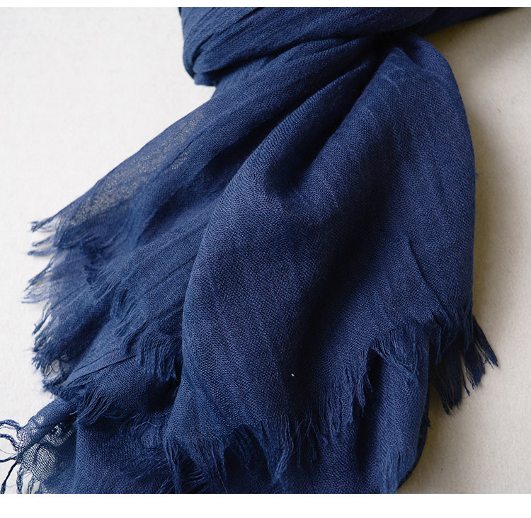 春夏季薄款男士围巾深灰色百搭黑色纯色棉麻年轻人围巾女防晒披肩详情34