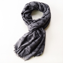 European and American fashion style all match grey cotton scarf foreign style spring autumn winter men's thin cotton linen scarf scarf