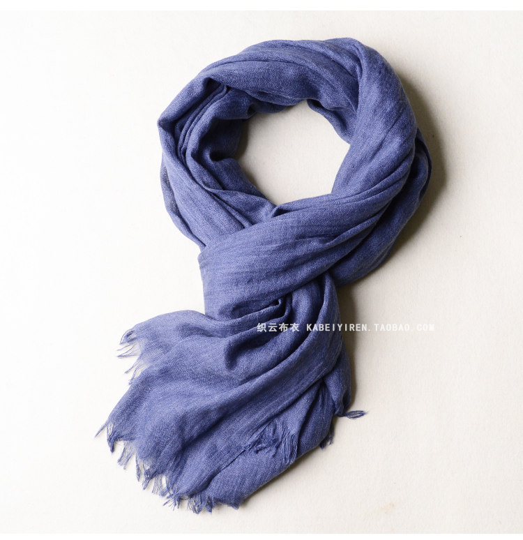 春夏季薄款男士围巾深灰色百搭黑色纯色棉麻年轻人围巾女防晒披肩详情37