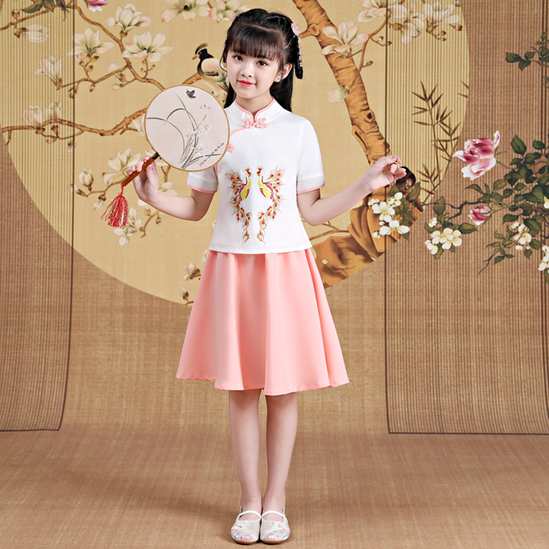 Trung Quốc chiếc váy cô gái cổ váy Trung Quốc mùa hè gió váy mẹ và con gái bố mẹ ăn mặc váy siêu cổ tích cô gái Tang chiếc váy cổ tích váy trẻ em.
