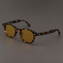 MOSCOT LEMTOSH sunglasses Mens oval black flowers hawksbill Eye frames Night vision yellow lenses sunglasses female