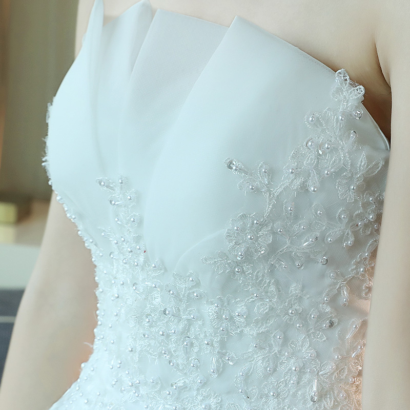 Wedding dress bride 2022 new princess tube top white simple light wedding dress Qi dream long trailing forest