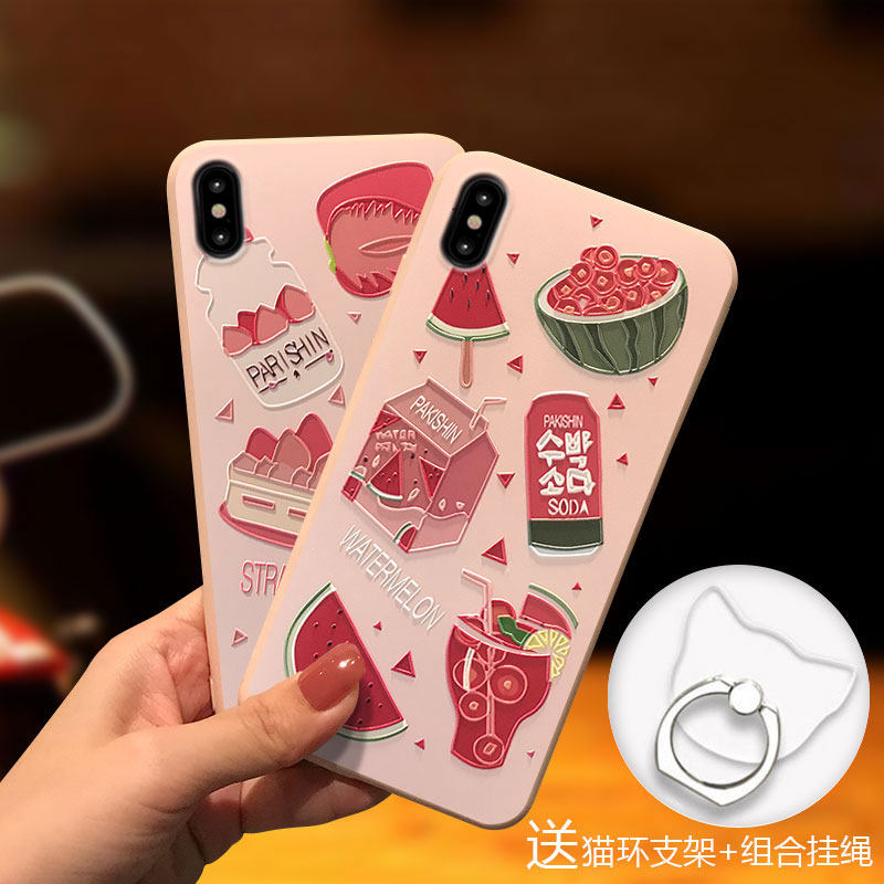 iPhone xsmax mobile phone case xs fresh crust silicone shell apple x fruit iPhone 8 7plus personality