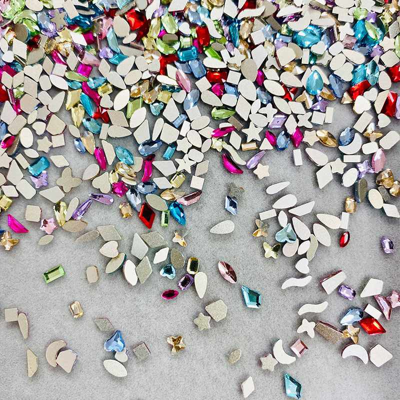 Small Mixed-Color Nail Art Irregular-Shaped Rhinestones Trendy Flat-Bottomed Irregular-Shaped Rhinestones Small Accessories Nail Rhinestone Decorations Little Monkey Colored Rhinestones